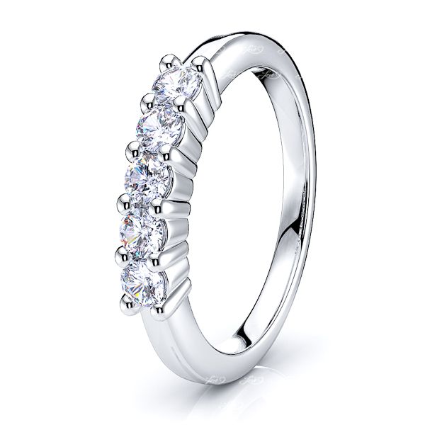 Nuria 5 Stone Prong Set Wowomen Anniversary Wedding Ring