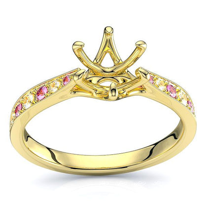 Yellow Diamond and Pink Sapphire