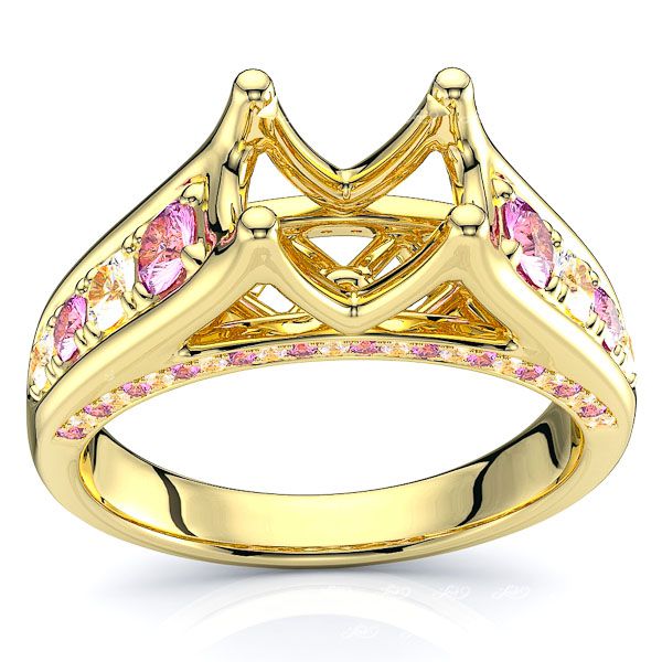 Yellow Diamond and Pink Sapphire