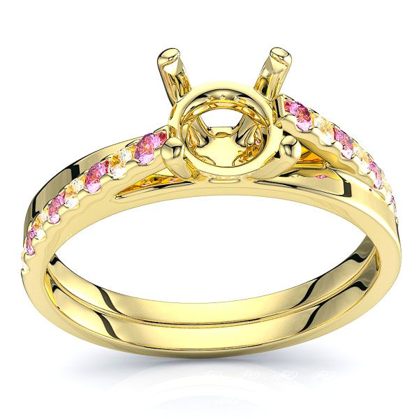 Yellow Diamond and Pink Sapphire