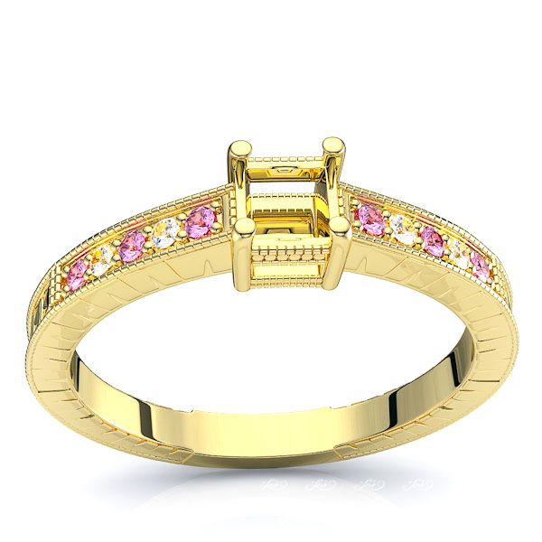 Yellow Diamond and Pink Sapphire
