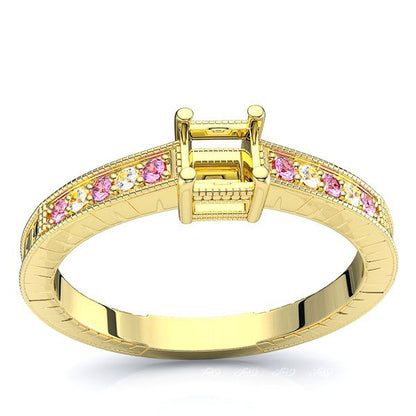 Yellow Diamond and Pink Sapphire