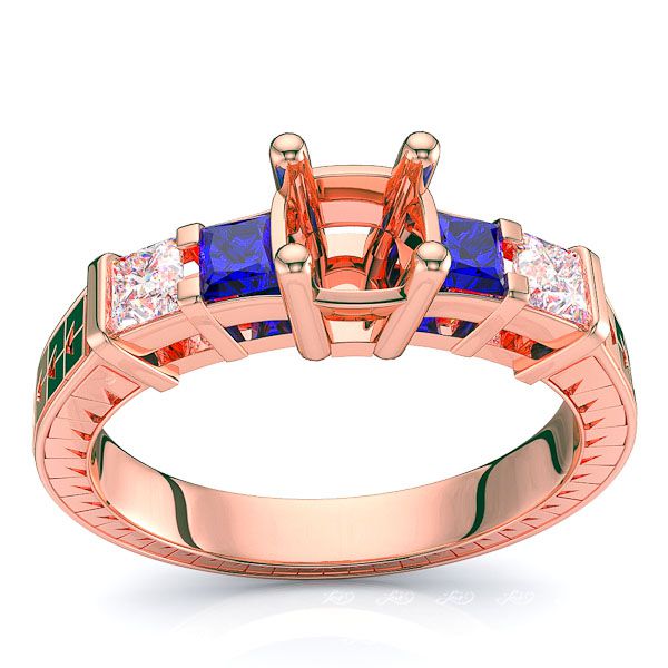 Rose Diamond and Blue Sapphire