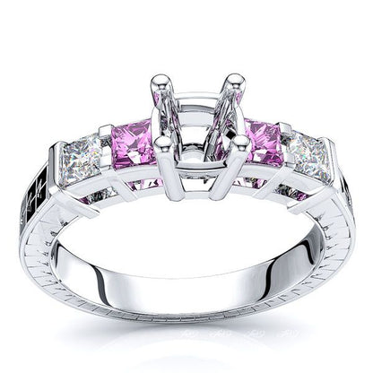 White Diamond and Pink Sapphire