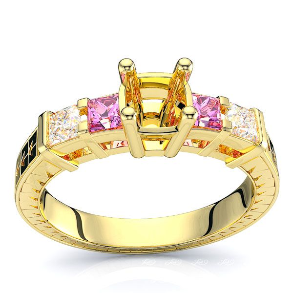 Yellow Diamond and Pink Sapphire