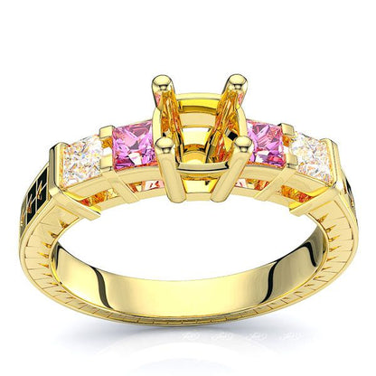 Yellow Diamond and Pink Sapphire
