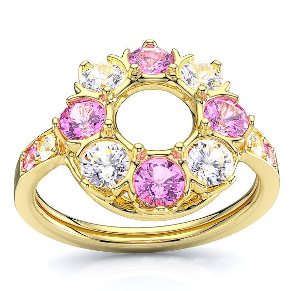 Yellow Diamond and Pink Sapphire