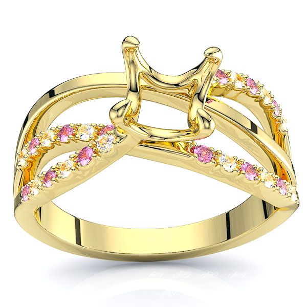 Yellow Diamond and Pink Sapphire