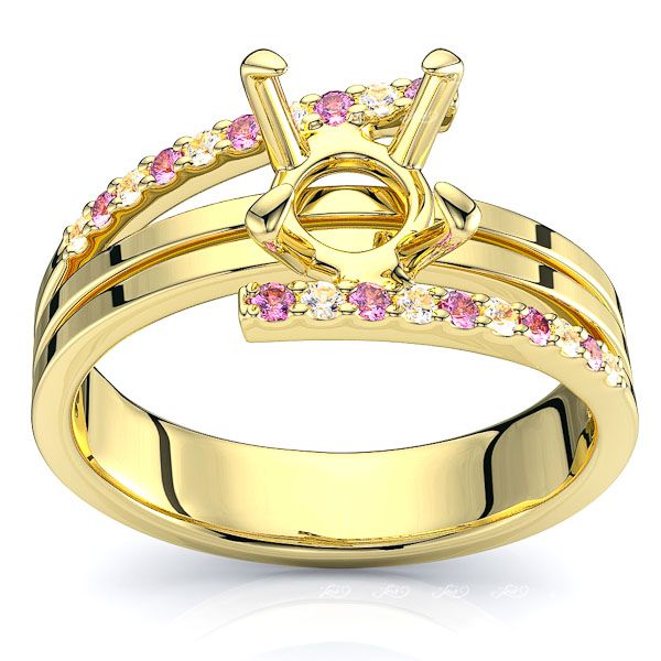 Yellow Diamond and Pink Sapphire
