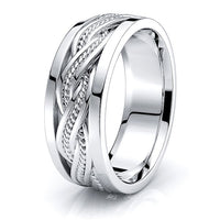 Miles Mens Hand Braided Wedding Ring