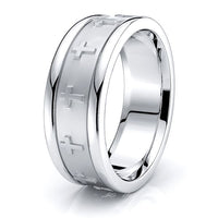 Adrian Religious Handmade Mens Wedding Band