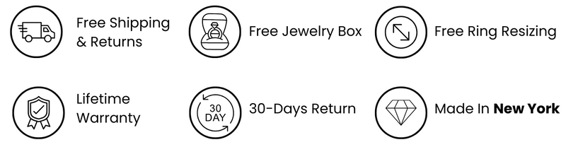 Trust Badges - Free Shipping, Lifetime Warranty, Free Ring Resizing and more