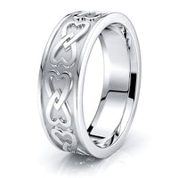 Daisy Heart Mens Celtic Wedding Ring