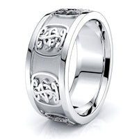 Aislin Celtic Symbol Mens Wedding Band
