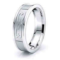 Misty Heart Mens Celtic Wedding Ring