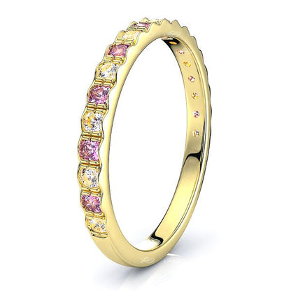 Yellow Diamond and Pink Sapphire