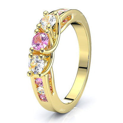 Yellow Diamond and Pink Sapphire