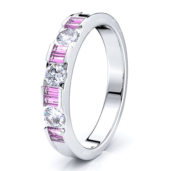 White Diamond and Pink Sapphire