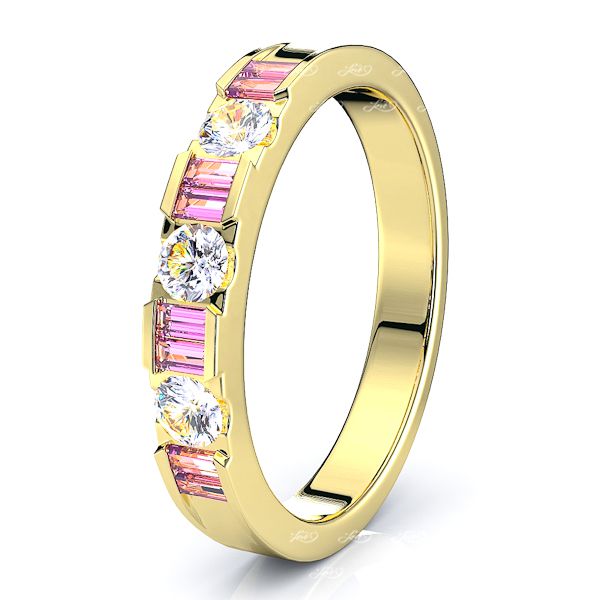 Yellow Diamond and Pink Sapphire