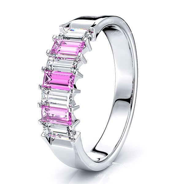 White Diamond and Pink Sapphire