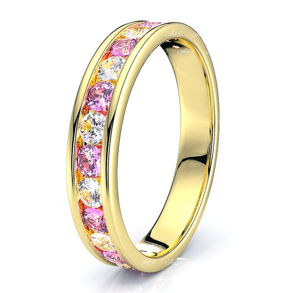 Yellow Diamond and Pink Sapphire