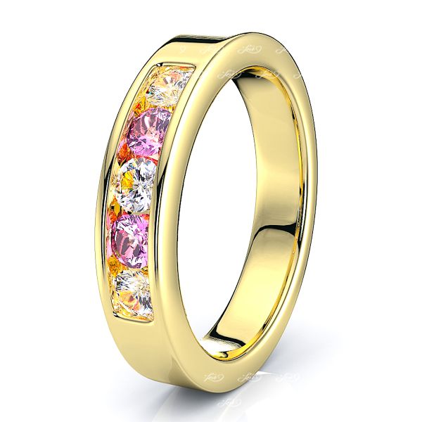 Yellow Diamond and Pink Sapphire