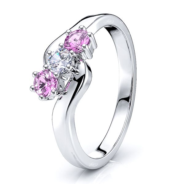 White Diamond and Pink Sapphire