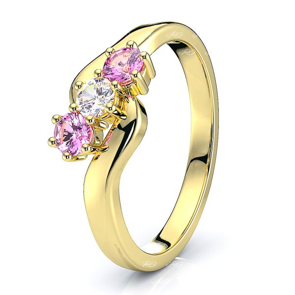 Yellow Diamond and Pink Sapphire
