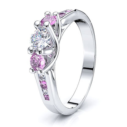 White Diamond and Pink Sapphire
