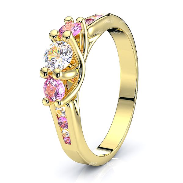 Yellow Diamond and Pink Sapphire