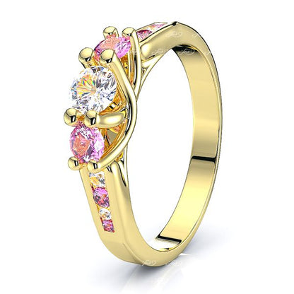 Yellow Diamond and Pink Sapphire