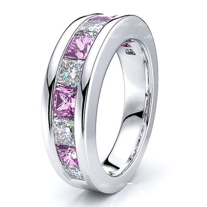 White Diamond and Pink Sapphire