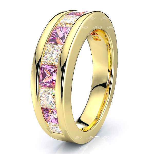 Yellow Diamond and Pink Sapphire