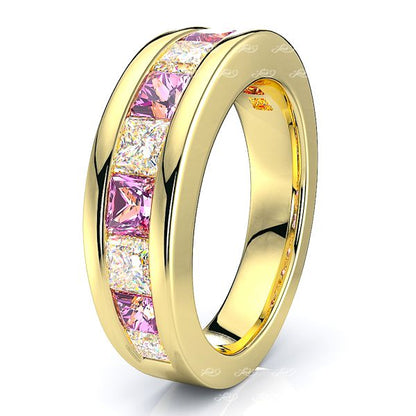 Yellow Diamond and Pink Sapphire