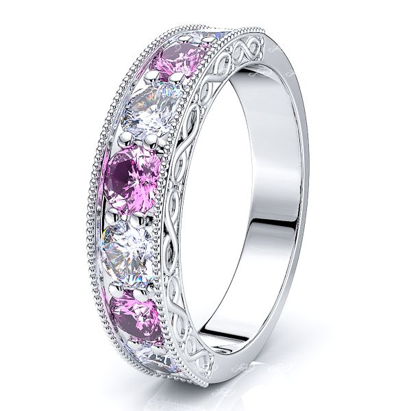 White Diamond and Pink Sapphire