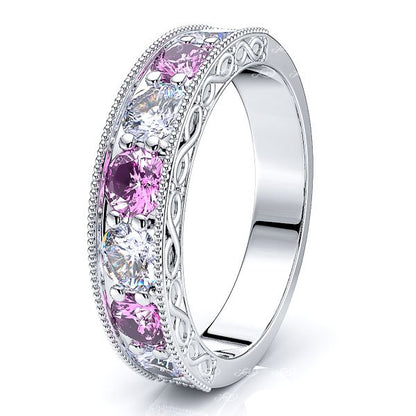 White Diamond and Pink Sapphire