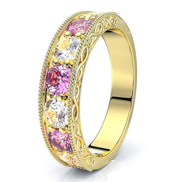 Yellow Diamond and Pink Sapphire