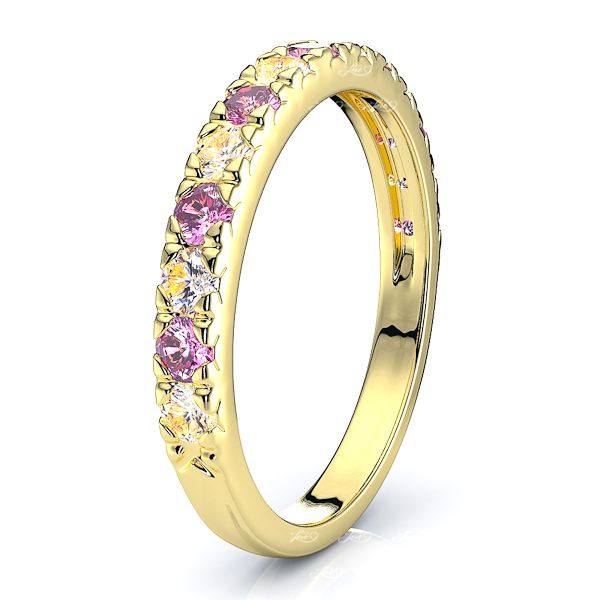 Yellow Diamond and Pink Sapphire