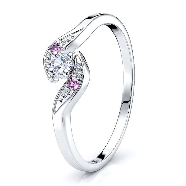 White Diamond and Pink Sapphire