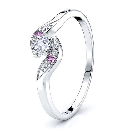White Diamond and Pink Sapphire
