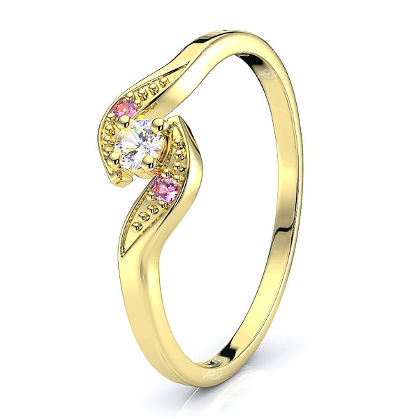Yellow Diamond and Pink Sapphire