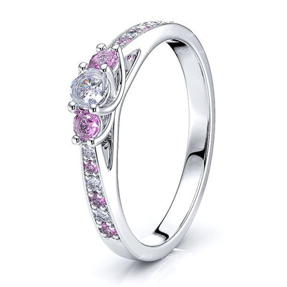 White Diamond and Pink Sapphire