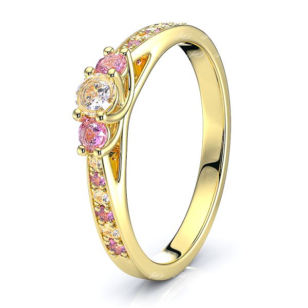 Yellow Diamond and Pink Sapphire