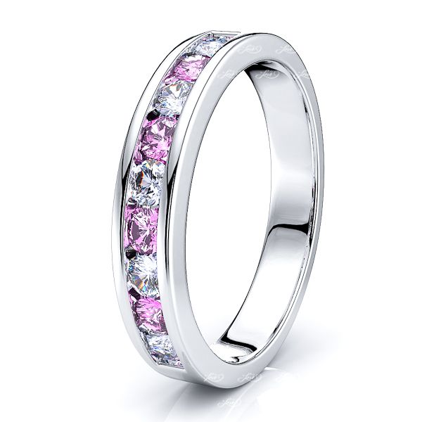 White Diamond and Pink Sapphire