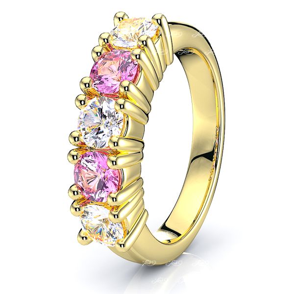Yellow Diamond and Pink Sapphire