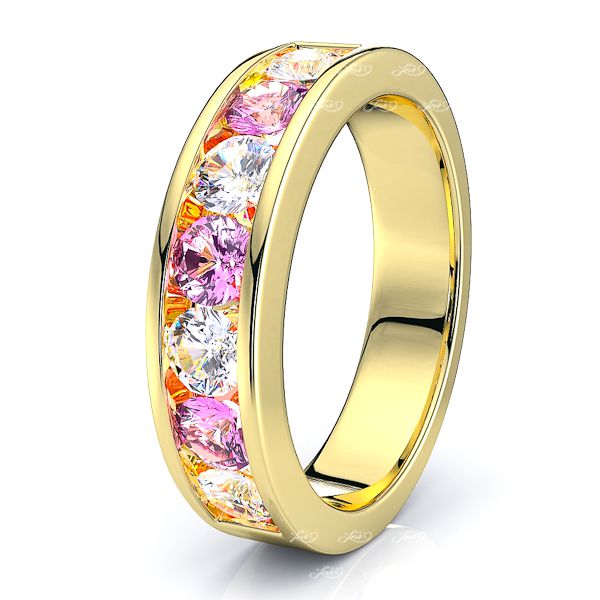Yellow Diamond and Pink Sapphire