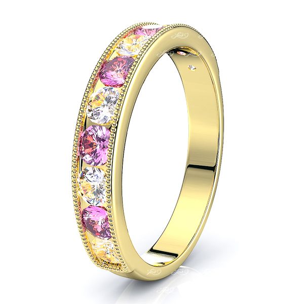 Yellow Diamond and Pink Sapphire
