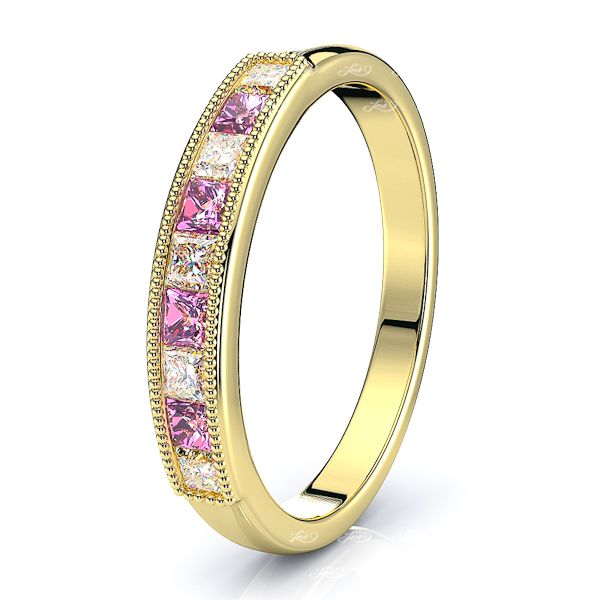 Yellow Diamond and Pink Sapphire