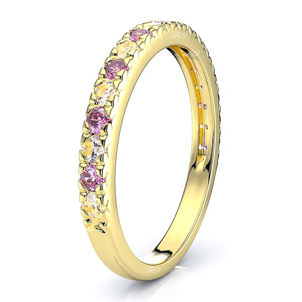 Yellow Diamond and Pink Sapphire