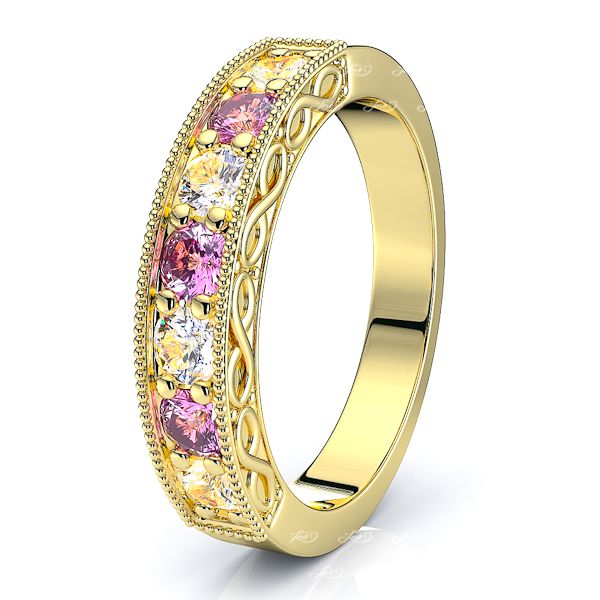 Yellow Diamond and Pink Sapphire